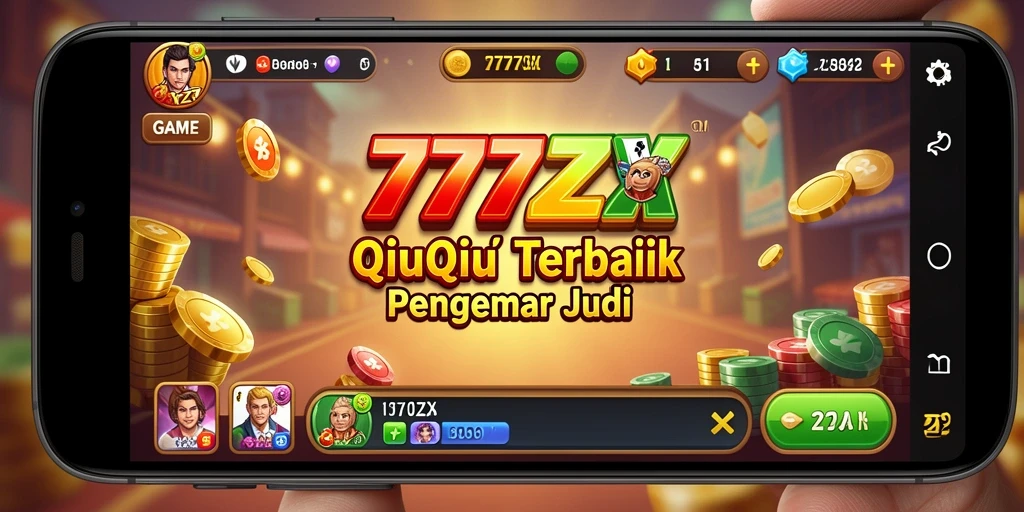 Screenshot utama menunjukkan gameplay seru dari QiuQiu.
