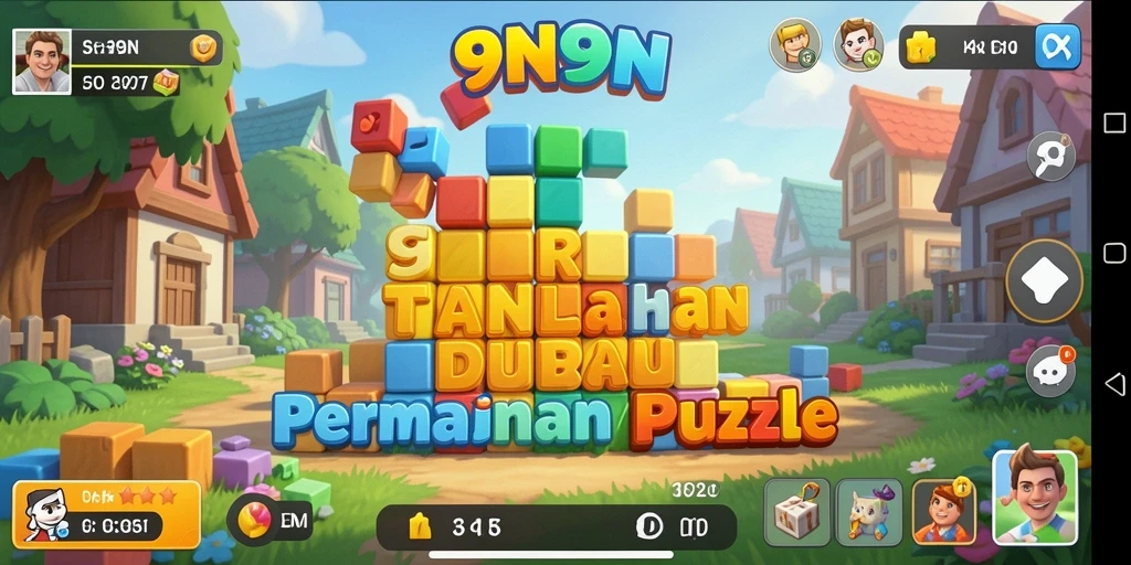 Tampilan gameplay seru dalam 9N9N yang menantang.