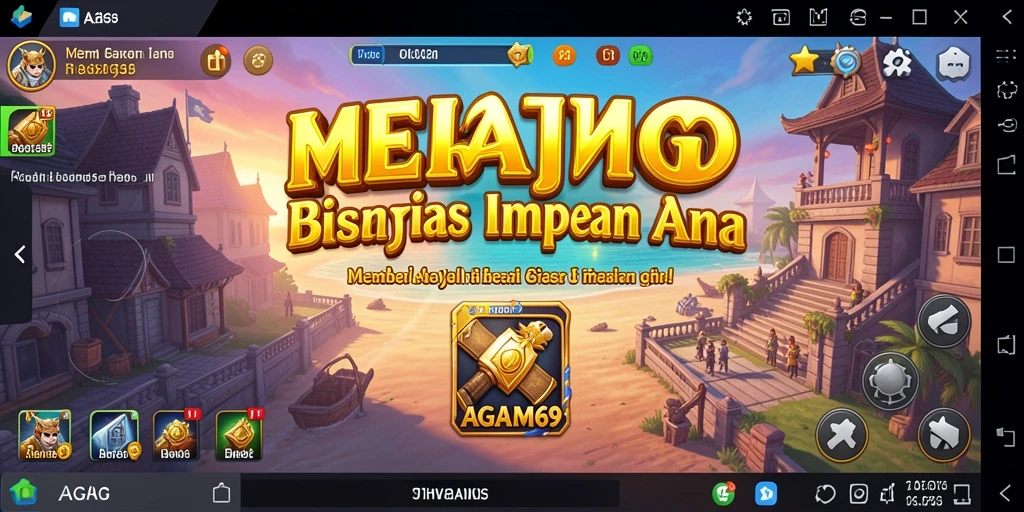 Tampilan gameplay AGAM69 dengan berbagai elemen bisnis yang menarik.