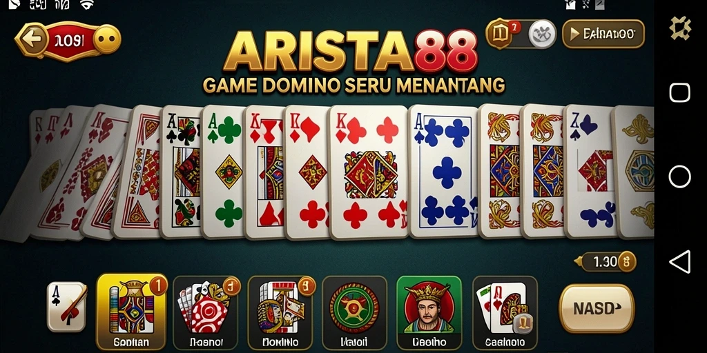 Screenshot gameplay ARISTA88 menampilkan pemain yang asyik bermain domino.