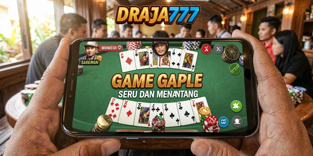 Gameplay DRAJA777 dalam pertarungan Gaple yang seru.