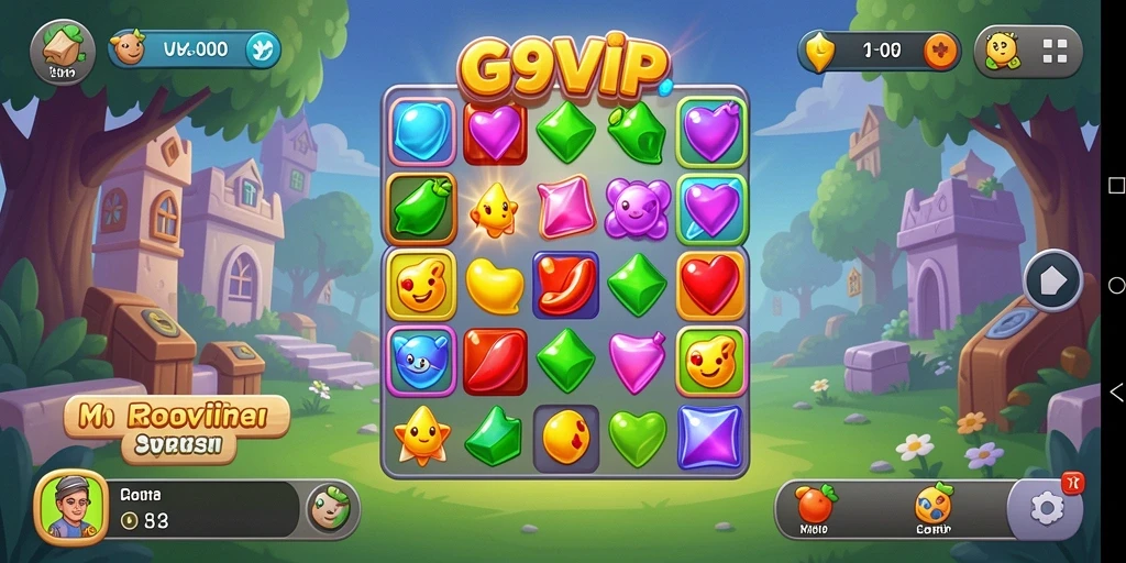 Tampilan menarik gameplay G9VIP dengan objek mencolok.