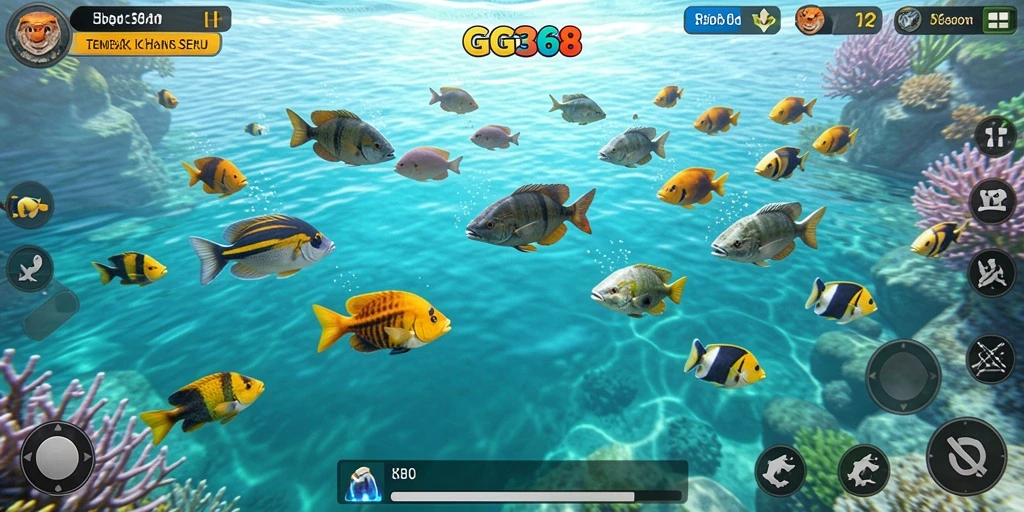 Screenshot gameplay <strong>GG368</strong> menampilkan aksi seru menangkap ikan.