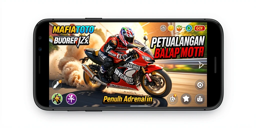 Screenshot gameplay MAFIATOTO dengan balapan motor yang intens.