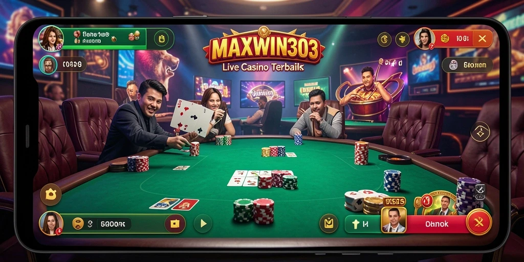 Tampilan gameplay seru di MAXWIN303 dengan dealer langsung.