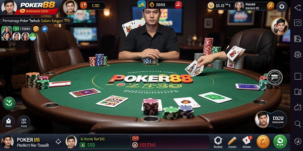 Tampilan gameplay menarik dari POKER88 dengan aksi seru poker.