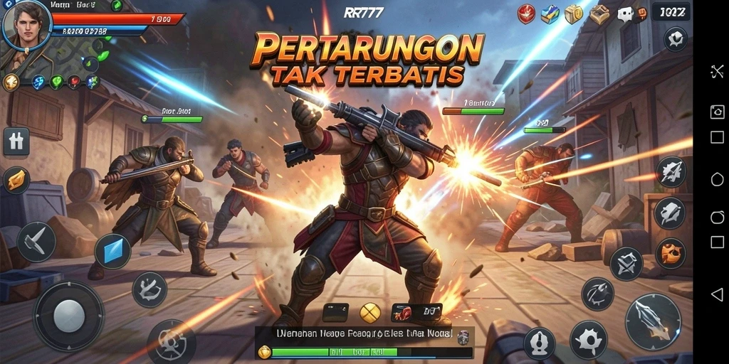 Gameplay pertarungan mendebarkan dengan karakter unik di RR777.