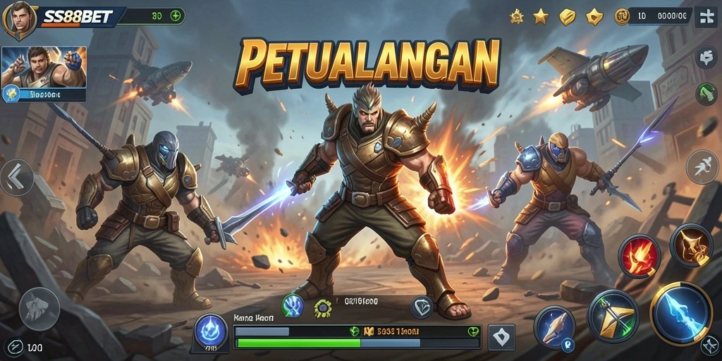 Screenshot gameplay SS88BET menampilkan aksi pertarungan yang intens.