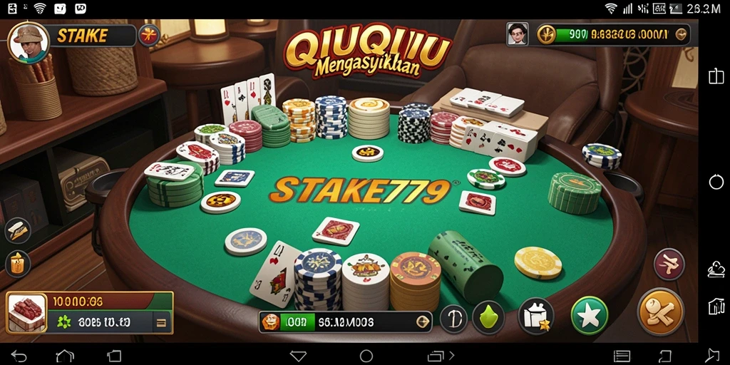 Screenshot utama STAKE779 menampilkan pertandingan QiuQiu yang mendebarkan.
